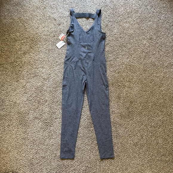 Free People Movement x Hatch Never Better Onesie NWT Size Medium Gray - Picture 4 of 5